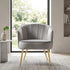 Modern Velvet Accent, Light Grey Chair - CATHAL LIGHT GREY