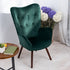 Modern Velvet Accent Chair, Green Fabric - KAS KD VELVET GREEN UKFR
