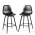 charlton counter black pu black leg 2pcs - black barstool - upholstered compact seating or footrest