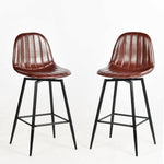 charlton counter pu208 black leg 2pcs - dark brown barstool - upholstered compact seating or footrest