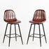charlton counter pu208 black leg 2pcs - dark brown barstool - upholstered compact seating or footrest