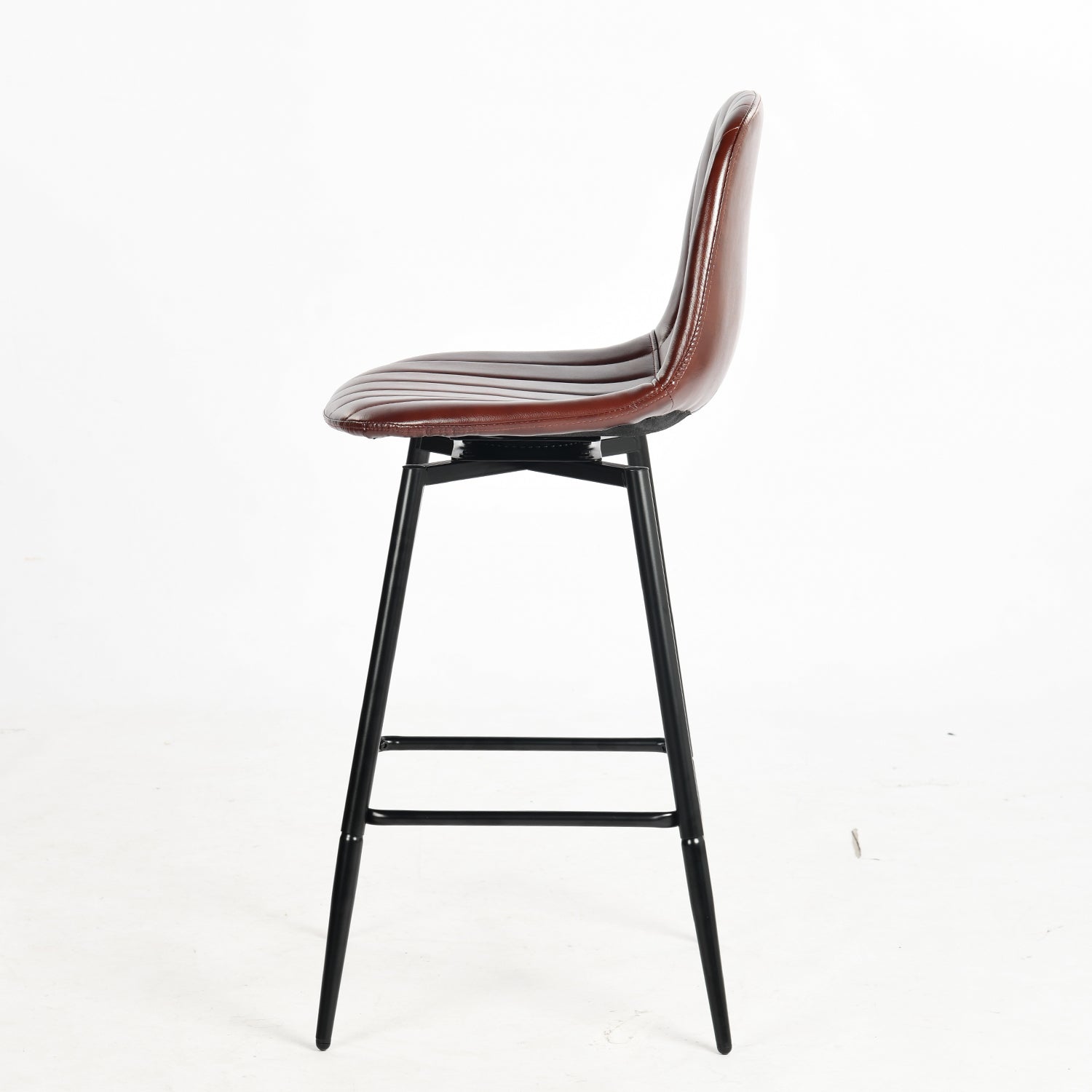 CHARLTON COUNTER PU208 BLACK LEG 2PCS – Dark brown Barstool