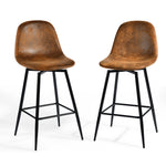 charlton counter suede brown black leg 2pcs - dark brown barstool - upholstered compact seating or footrest