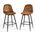 charlton counter suede brown black leg 2pcs - dark brown barstool - upholstered compact seating or footrest