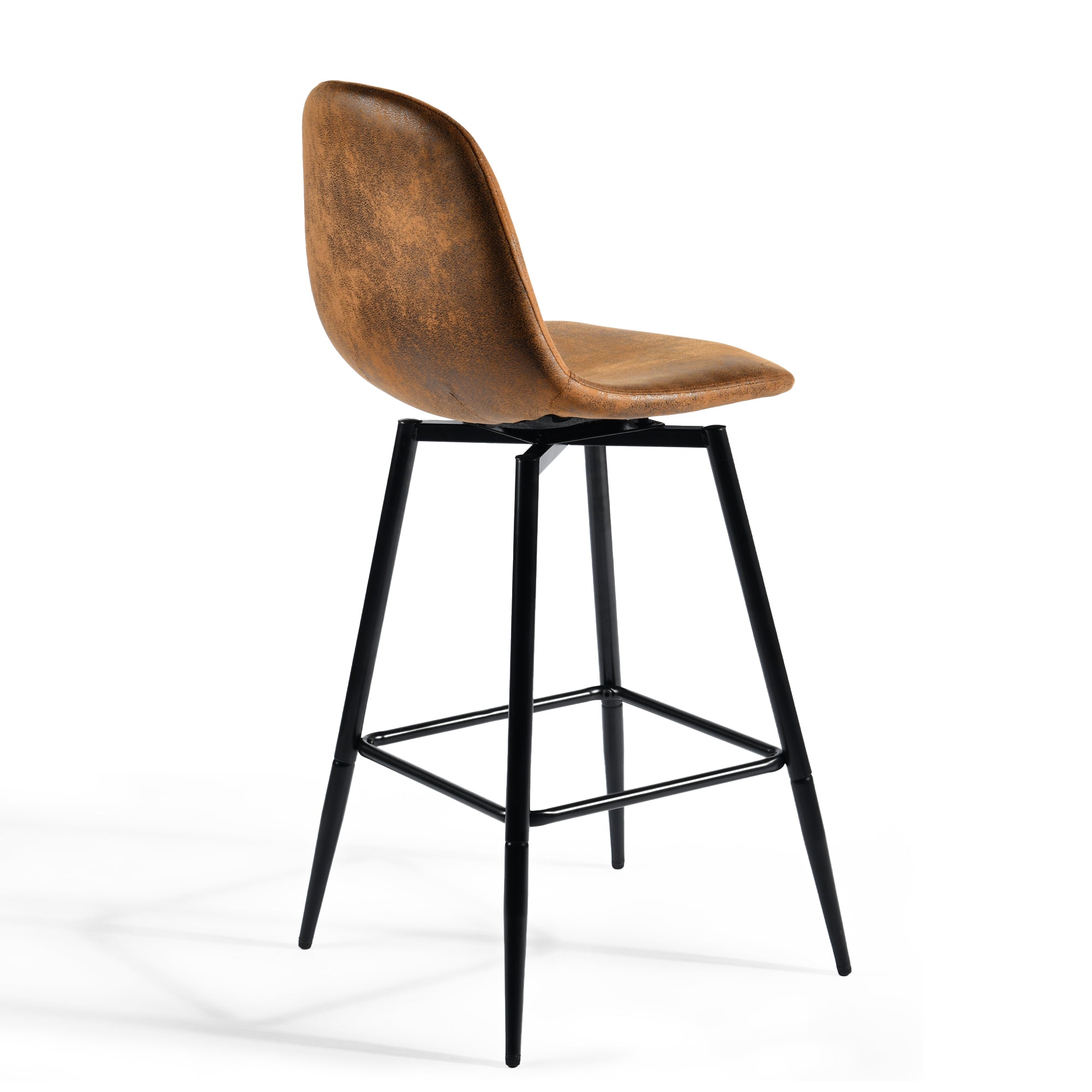 CHARLTON COUNTER SUEDE BROWN BLACK LEG 2PCS – Dark brown Barstool
