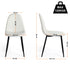 Modern Beige Fabric Dining Chair – Black Metal Leg