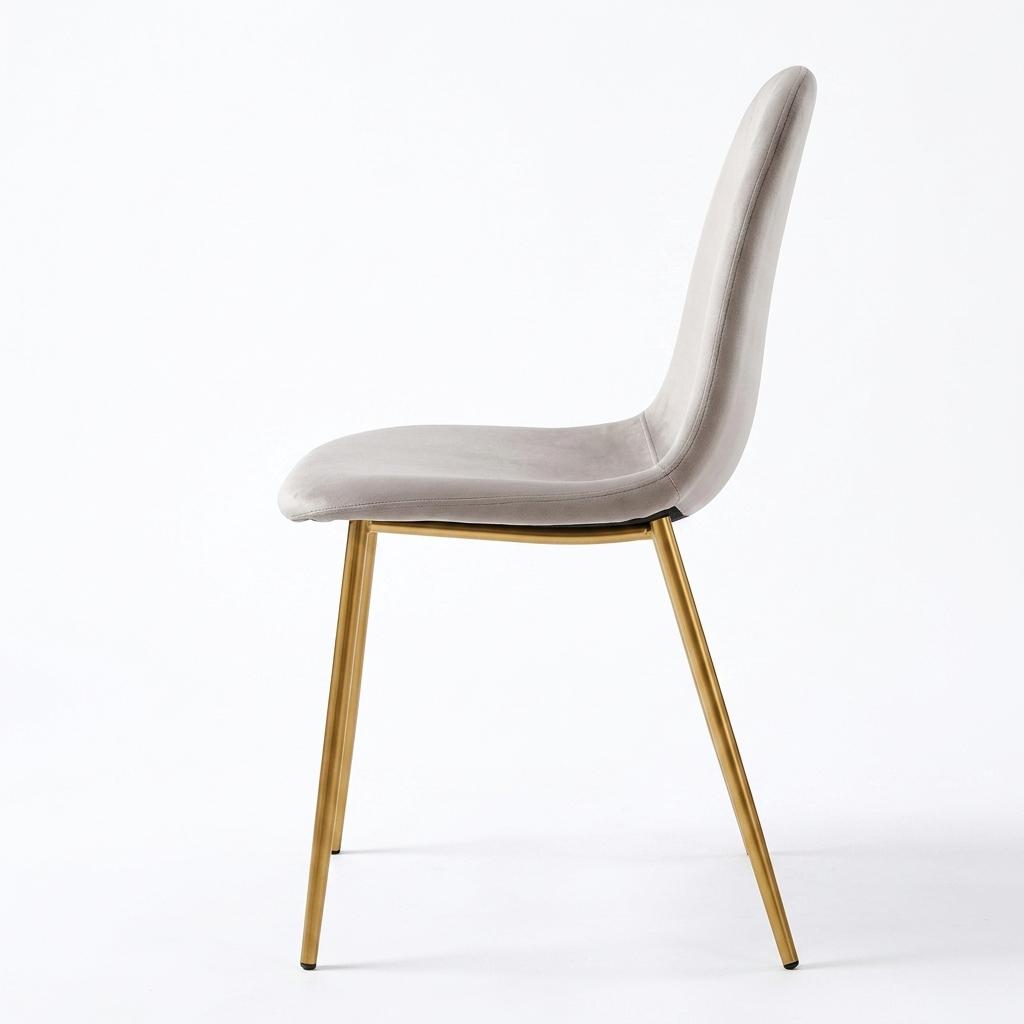 Modern Velvet Dining Chair, Gold Frame - CHARLTON GREY 1pcs