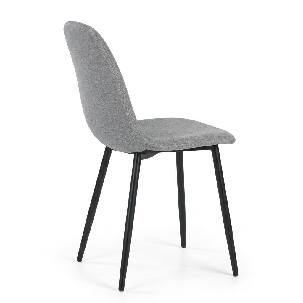 Modern Grey Fabric Dining Chair, Metal Frame - CHARLTON GREY SBK