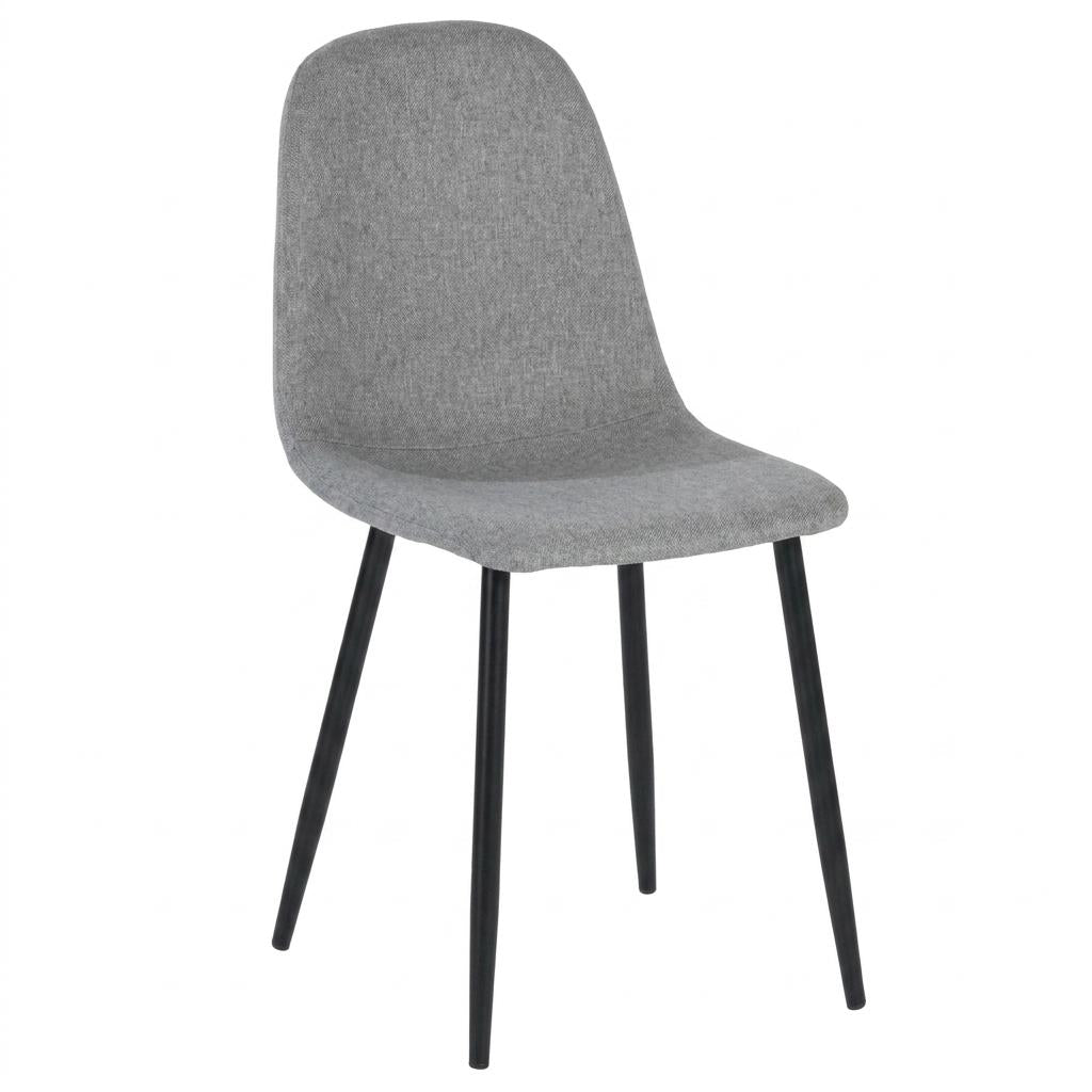 Modern Grey Fabric Dining Chair, Metal Frame - CHARLTON GREY SBK