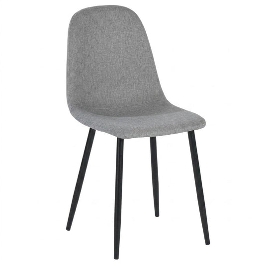 Modern Grey Fabric Dining Chair, Metal Frame - CHARLTON GREY SBK