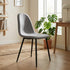 Modern Grey Fabric Dining Chair, Metal Frame - CHARLTON GREY SBK