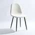 Modern Beige Fabric Dining Chair – Black Metal Leg