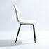 Modern Beige Fabric Dining Chair – Black Metal Leg
