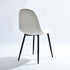 Modern Beige Fabric Dining Chair – Black Metal Leg