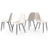 Modern Beige Fabric Dining Chair – Black Metal Leg