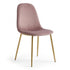 Modern Velvet Dining Chair, Gold Steel Frame - CHARLTON PINK