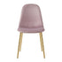 Modern Velvet Dining Chair, Gold Steel Frame - CHARLTON PINK