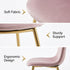 Modern Velvet Dining Chair, Gold Steel Frame - CHARLTON PINK