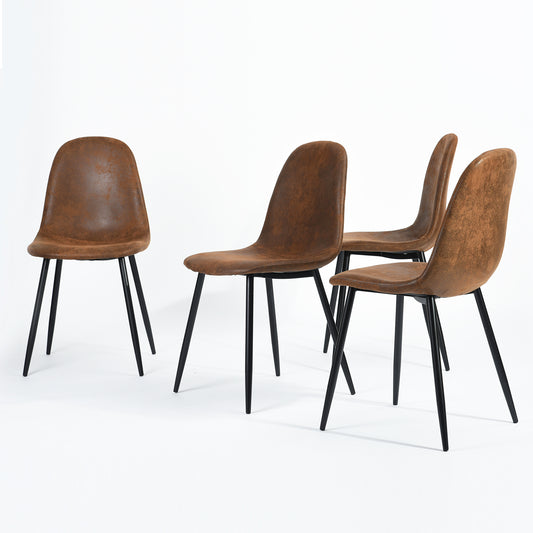 Modern Suede Dining Chair, Metal Frame - CHARLTON SUEDE BROWN FRASERS