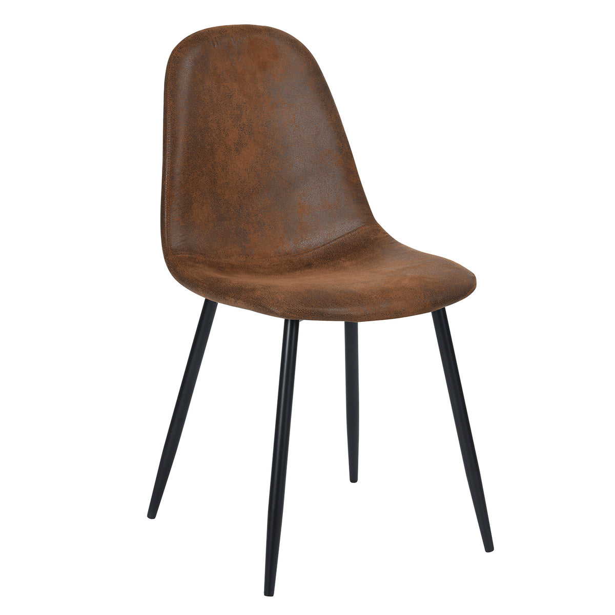 Modern Suede Dining Chair, Metal Frame - CHARLTON SUEDE BROWN FRASERS