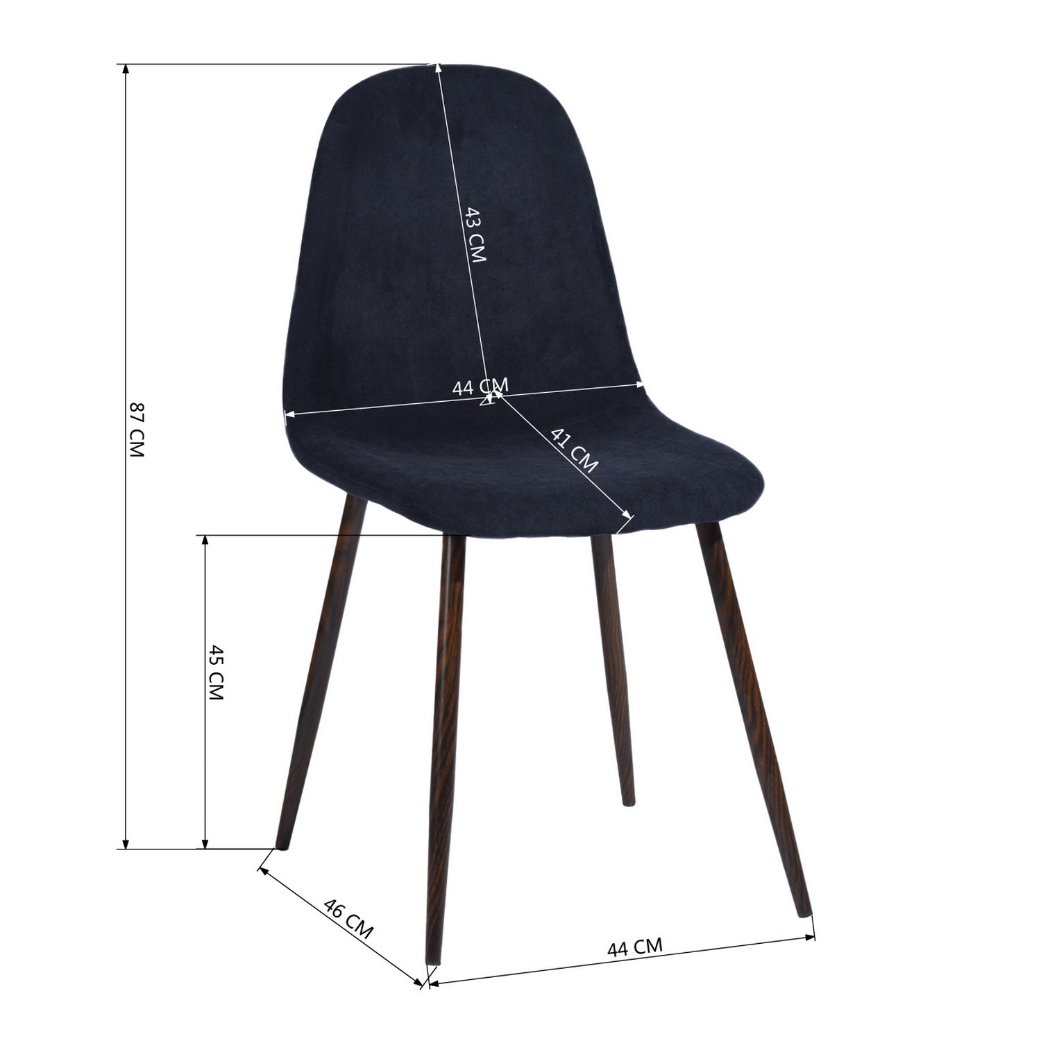 CHARLTON TERRY FABRIC BLUE A Dining Chair