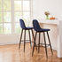 Charlton Terry Upholstery Walnut Metal Leg Bar Stool