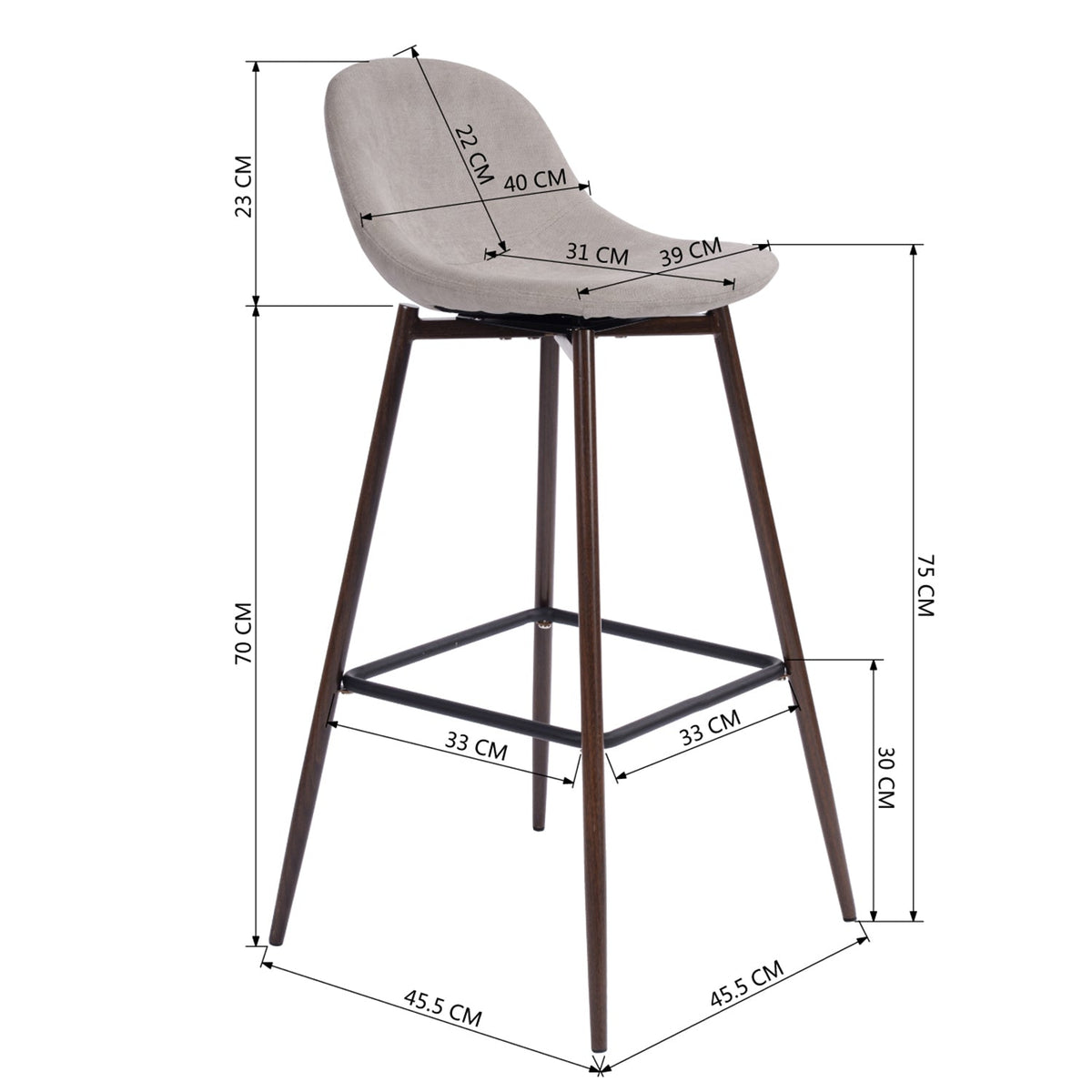 Charlton Terry Fabrice Revolvable Bar Stool