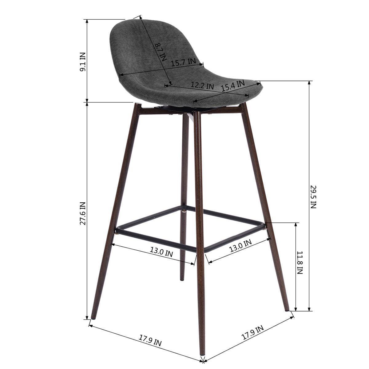 Charlton Terry Fabrice Revolvable Bar Stool