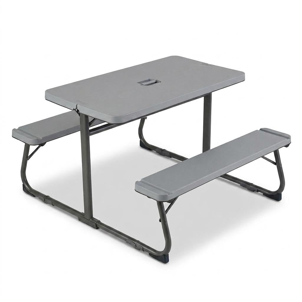 Modern Grey Kids Table Set, PP Top & Metal Legs - CHILDLIKE GREY