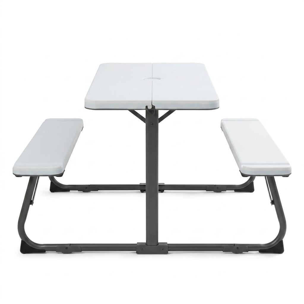 Modern Kids Table Set, PP Top & Metal Legs - CHILDLIKE WHITE