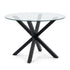 Modern Black Glass Table, Tempered Glass Top – CILLIAN BLACK LEG A