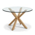 Modern Glass Dining Table, Oak Leg Design - CILLIAN OAK LEG A