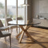 Modern Glass Dining Table, Oak Leg Design - CILLIAN OAK LEG A