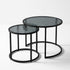 Modern Black Glass, Space-Saving Coffee Table Set - CLTN NST