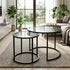Modern Black Glass, Space-Saving Coffee Table Set - CLTN NST