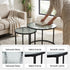 Modern Black Glass, Space-Saving Coffee Table Set - CLTN NST