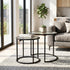 Modern Black Glass, Space-Saving Coffee Table Set - CLTN NST