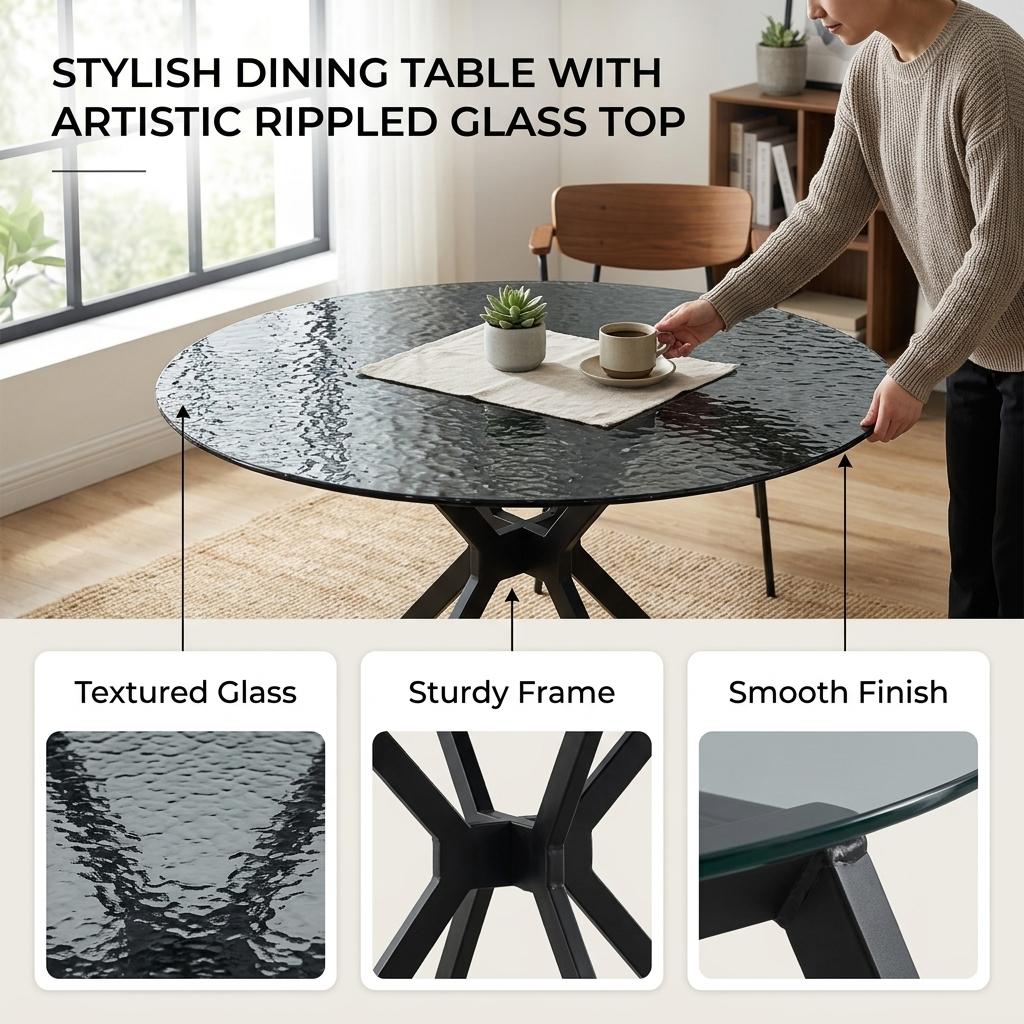 Modern Black Glass Dining Table – COLT BLACK
