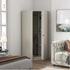 Modern Beige Corner Storage, Particleboard & MDF - Corner Wardrobe with Mirror