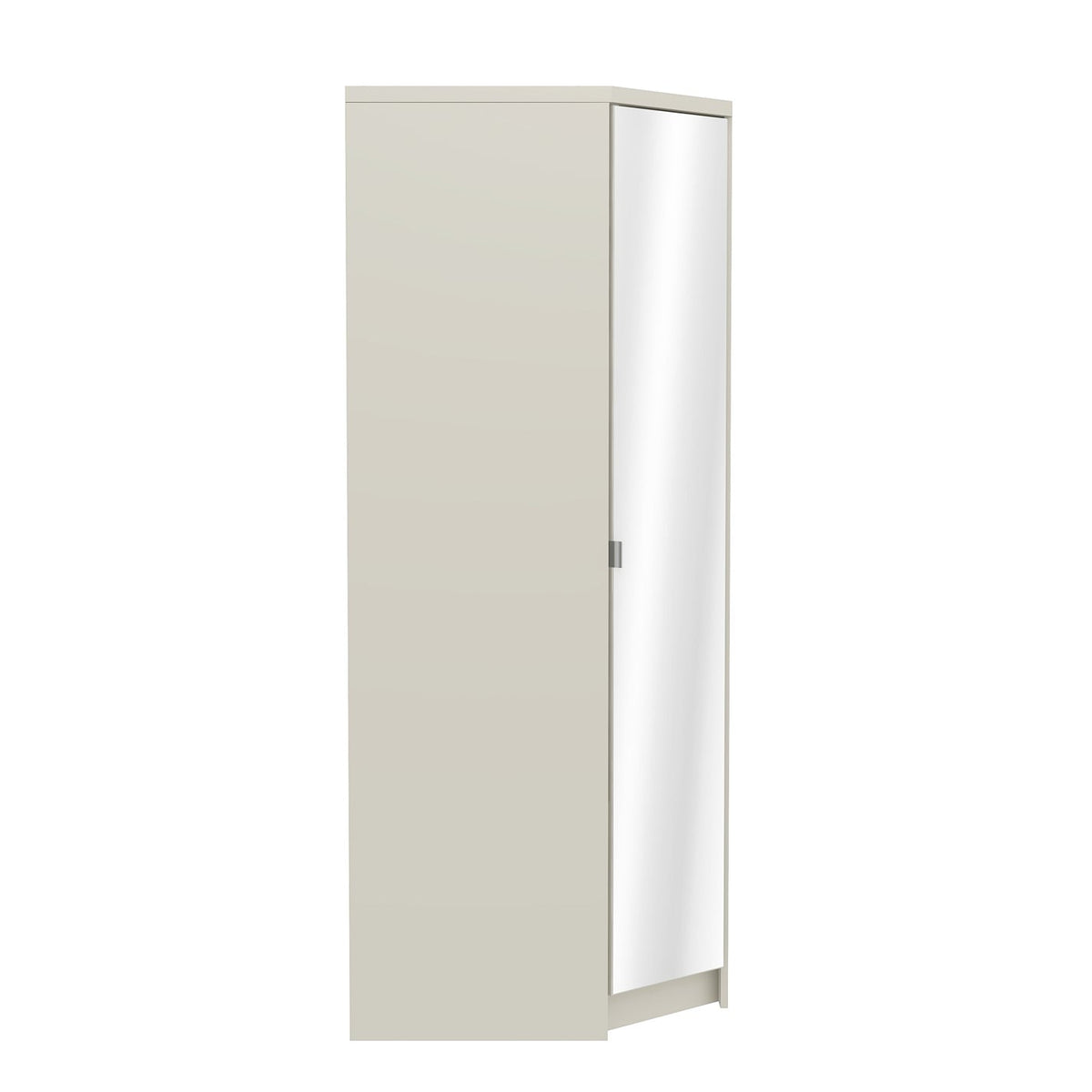 Modern Beige Corner Storage, Particleboard & MDF - Corner Wardrobe with Mirror