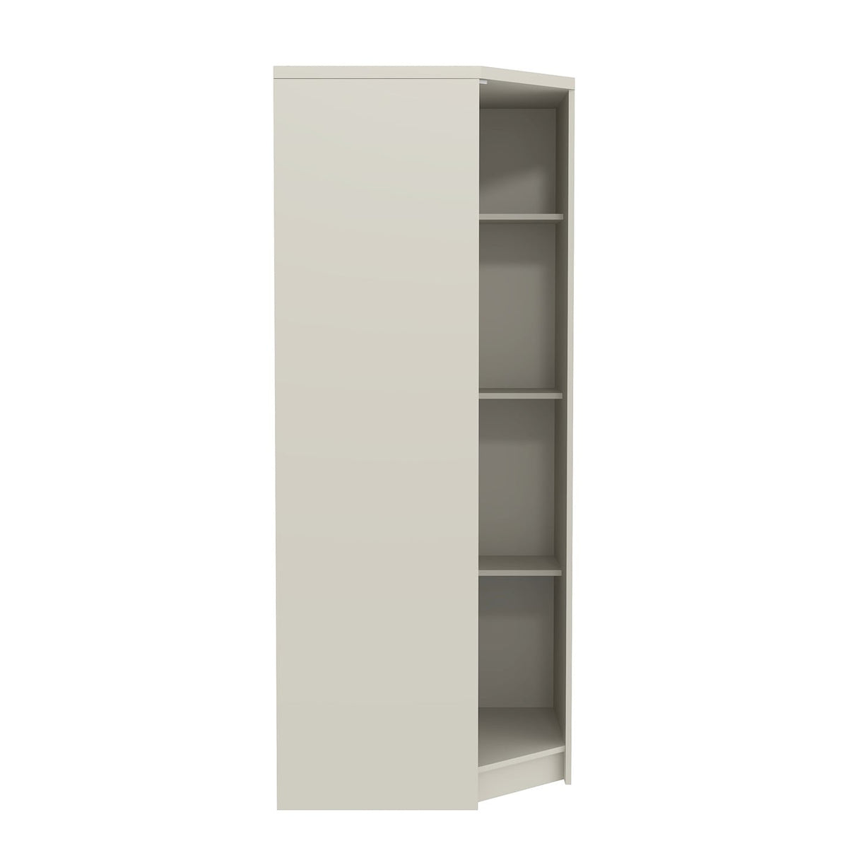 Modern Beige Corner Storage, Particleboard & MDF - Corner Wardrobe with Mirror