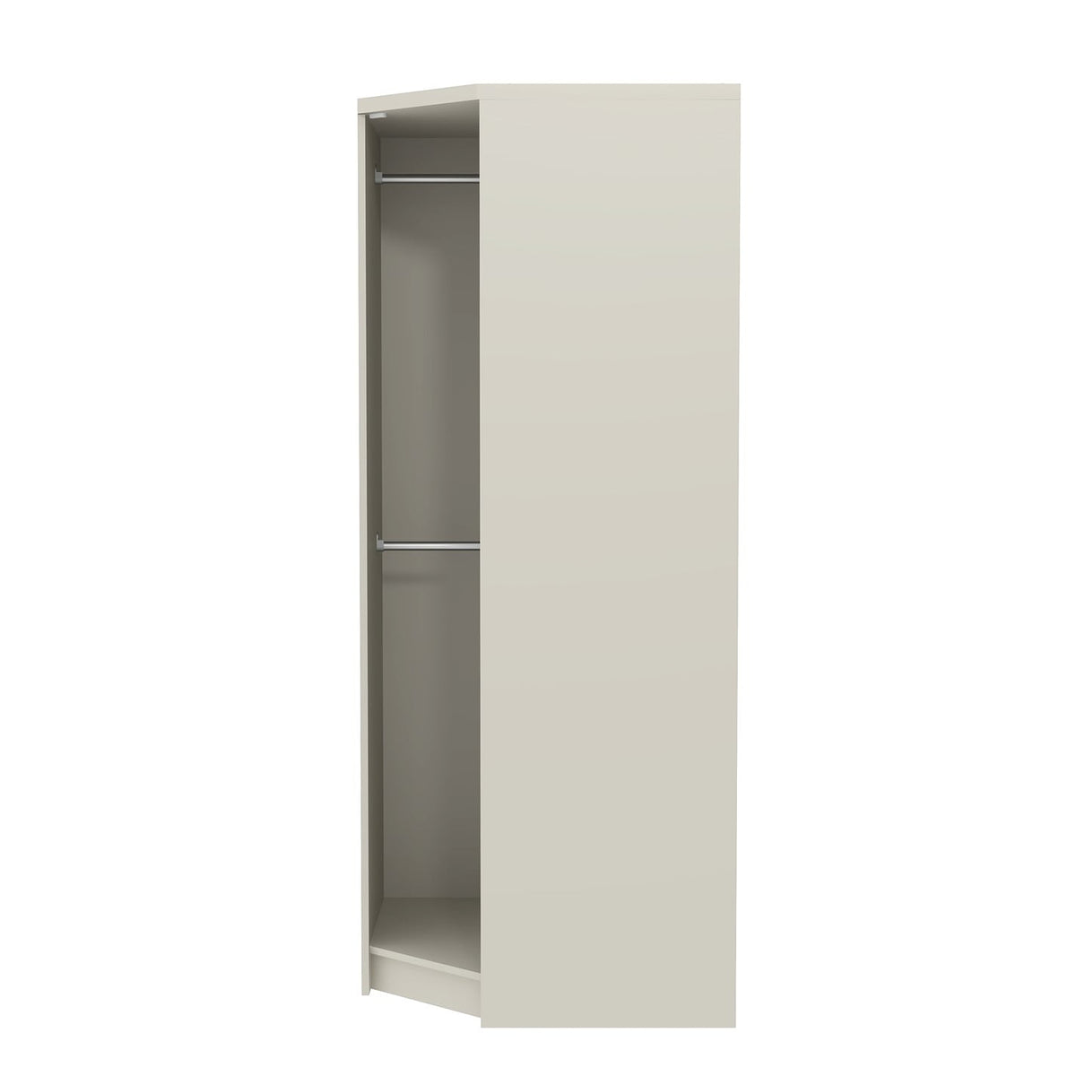 Modern Grey Corner Wardrobe, Particle Board & MDF - Space-Saving Storage