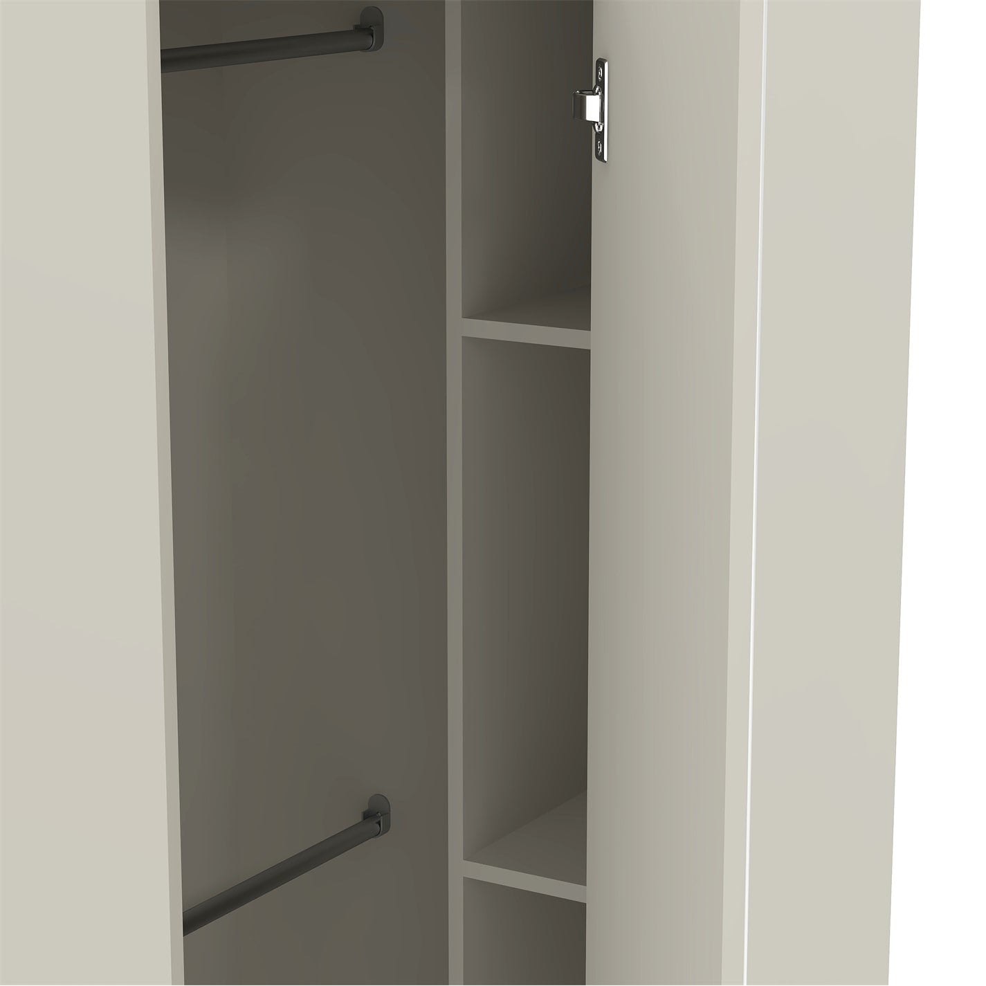 Modern Grey Corner Wardrobe, Particle Board & MDF - Space-Saving Storage