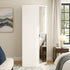 Modern White Corner Wardrobe, Particleboard Mirror - Space-Saving Storage