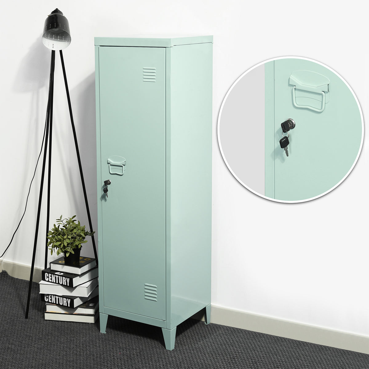 Councilbluffs Green Accent Cabinets