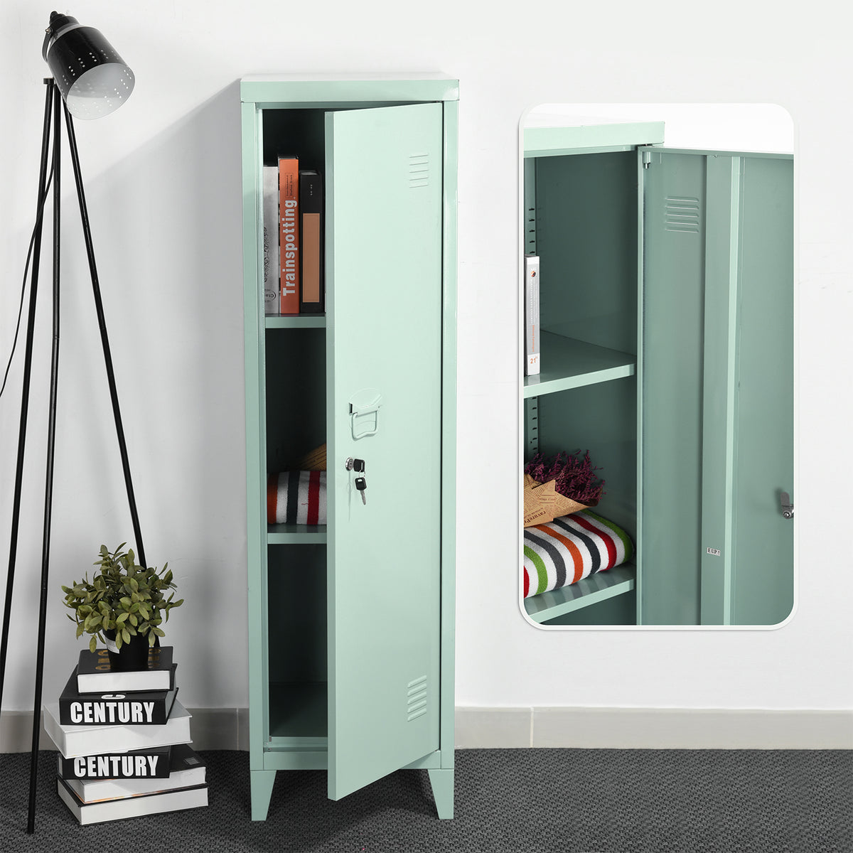 Councilbluffs Green Accent Cabinets