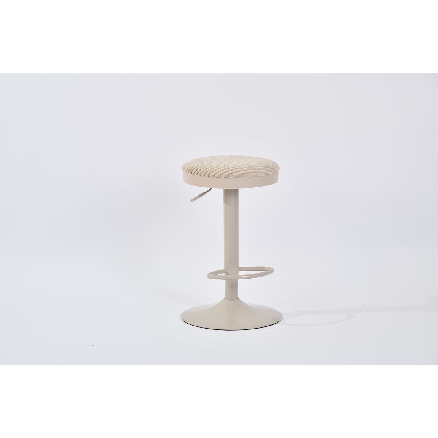 creby - light beige barstool - upholstered compact seating or footrest