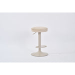 creby - light beige barstool - upholstered compact seating or footrest