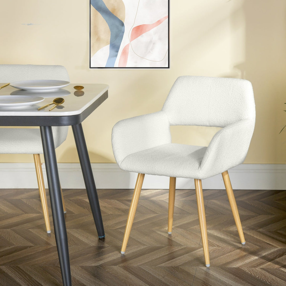 Cromwell Boucle Beige Dining Chair