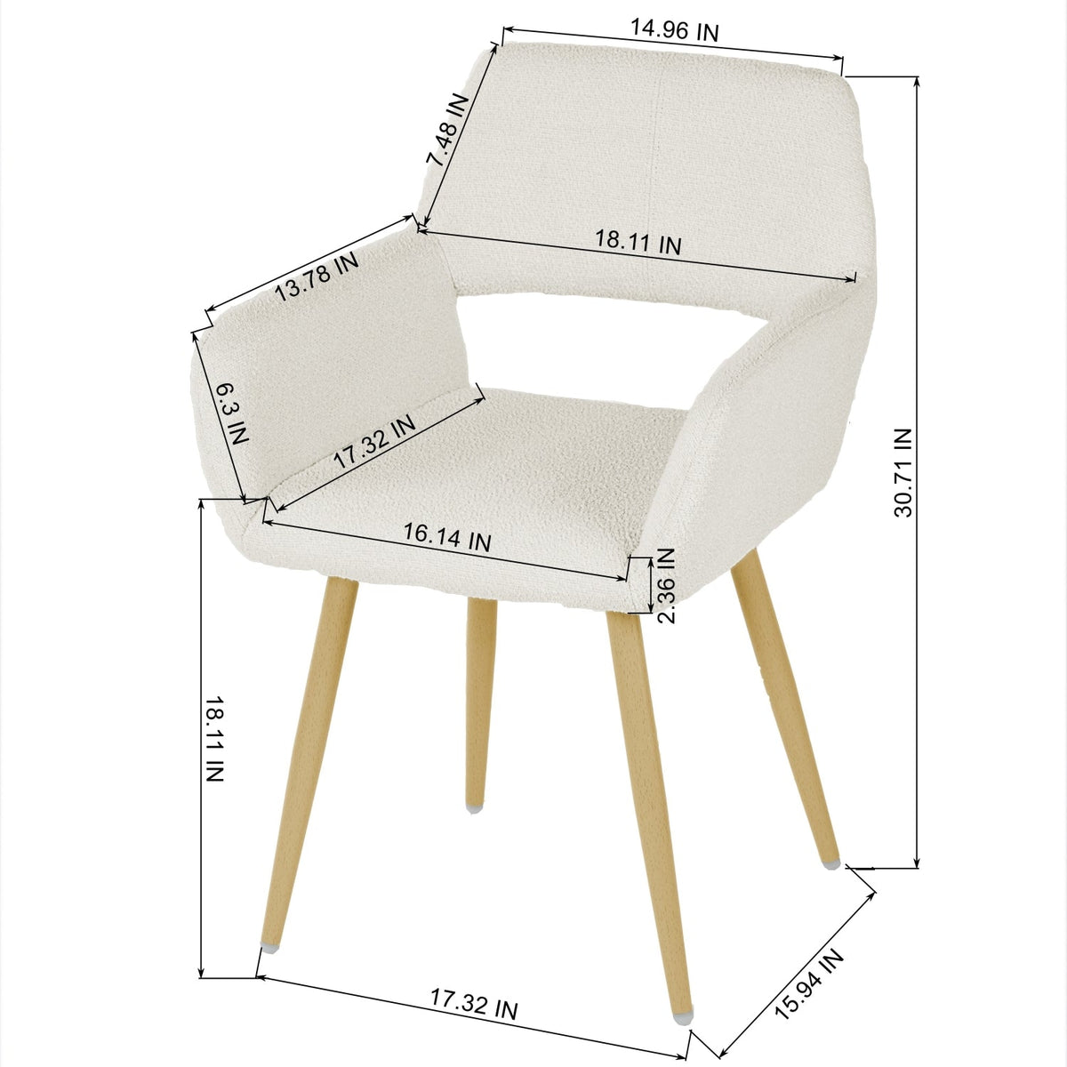 Cromwell Boucle Beige Dining Chair